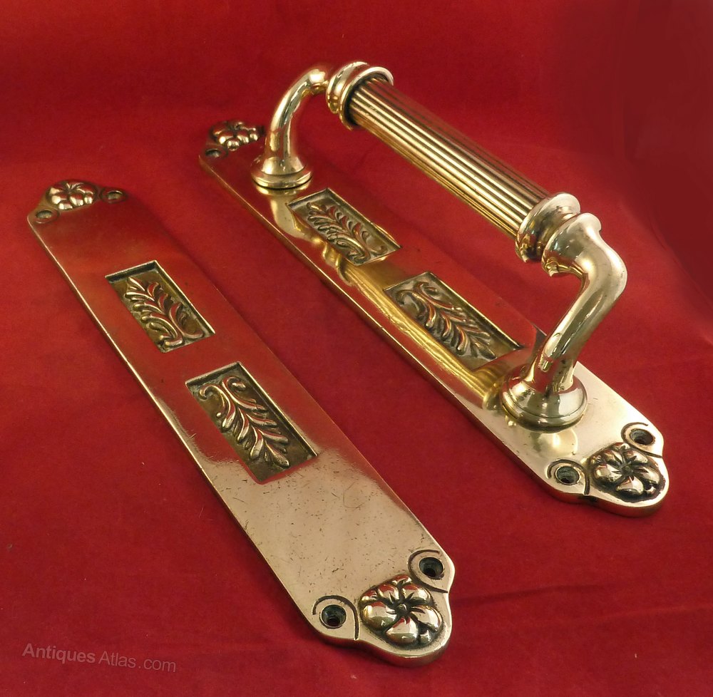 Antiques Atlas Antique Brass Door Handles With Push Plates