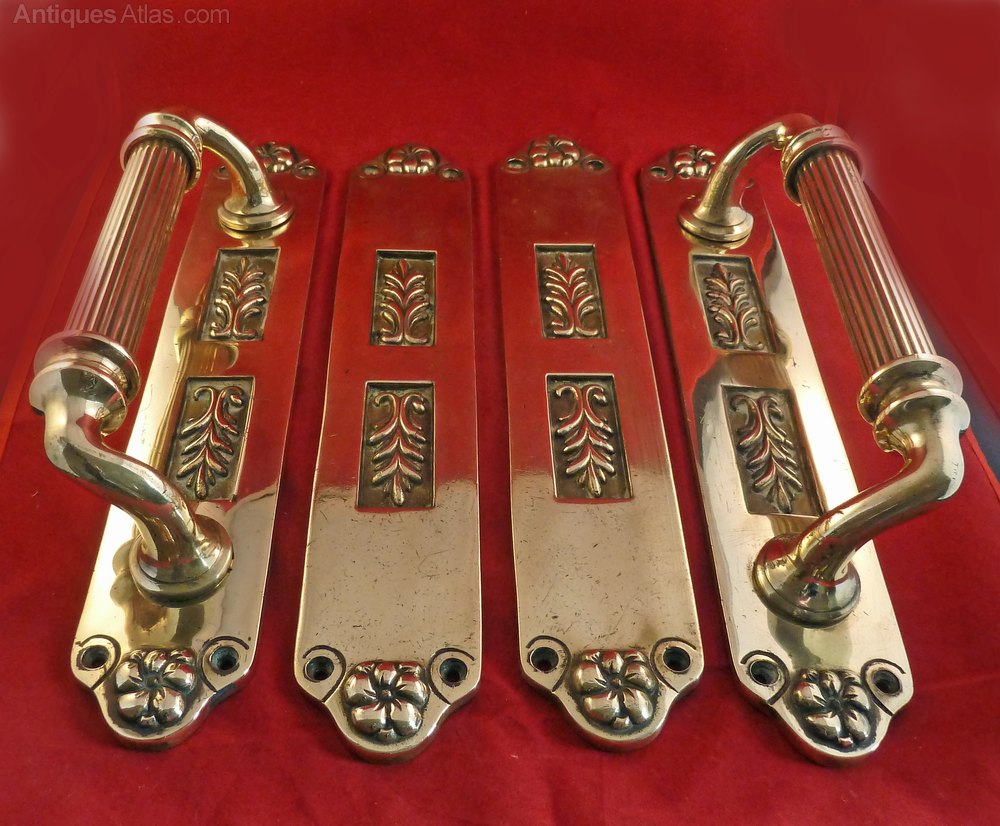 Antiques Atlas Antique Brass Door Handles With Push Plates