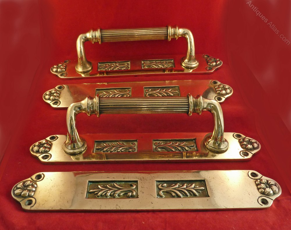 Antiques Atlas Antique Brass Door Handles With Push Plates