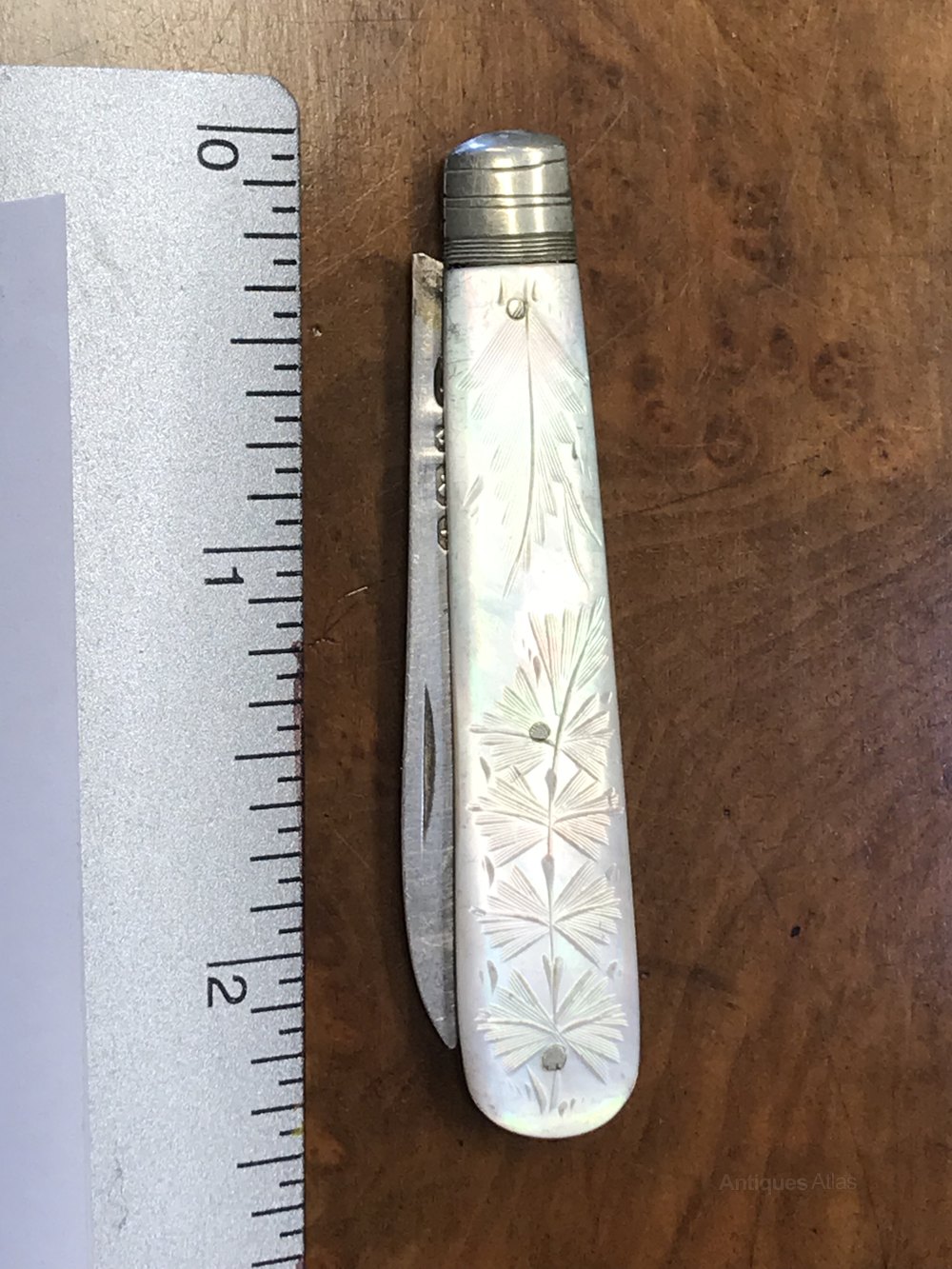 Antiques Atlas Silver & Mother Of Pearl Folding Fruit Pen Knife