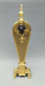 Antique Gilt Bronze Peacock Fire Screen Bouhon