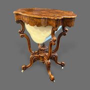 Burr Walnut Sewing Table