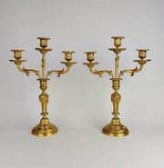 Pair Of Gilt Bronze Candlesticks 