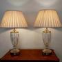 Large Pair of Cut Glass Lamps 