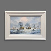 Oil On Canvass Battle Of Trafalgar Ken Hammond