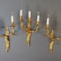 Set of three gilded Wall Lights 