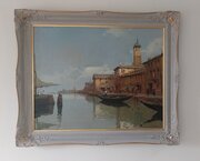 Large Venetian Oil Painting On Canvass 
