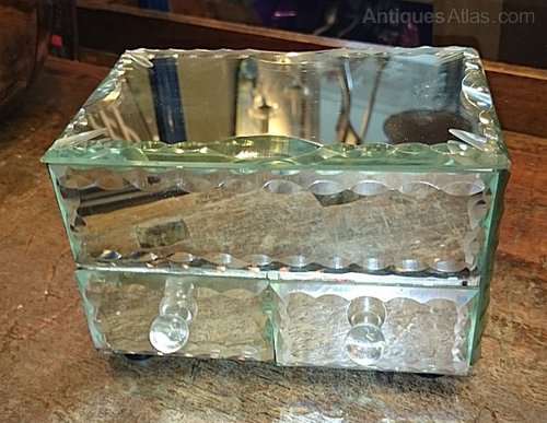 Antiques Atlas Art Deco Mirrored Glass Jewellery Box