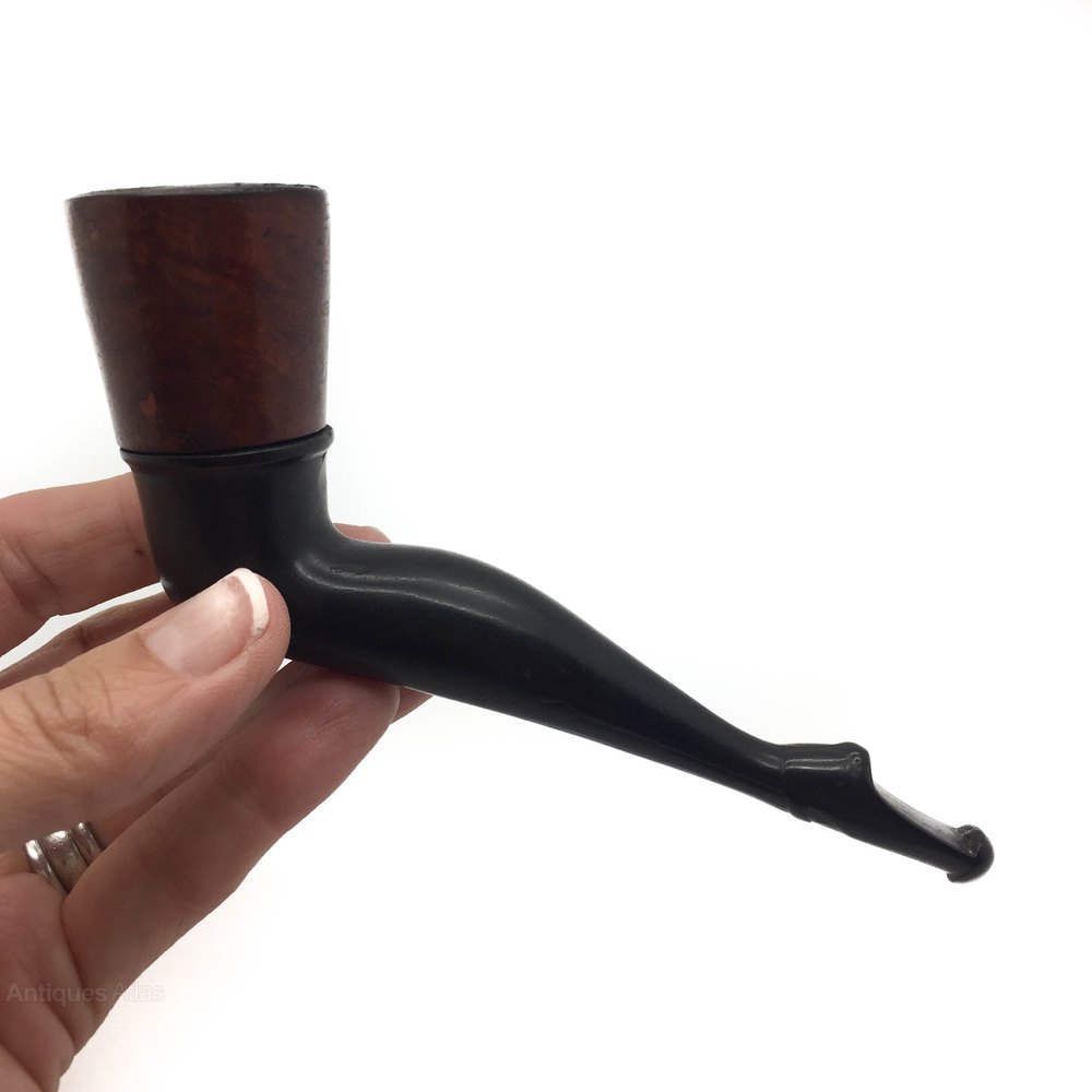 Antiques Atlas Novelty C1930s Pipe Bakelite Briar Wood Ladies Leg