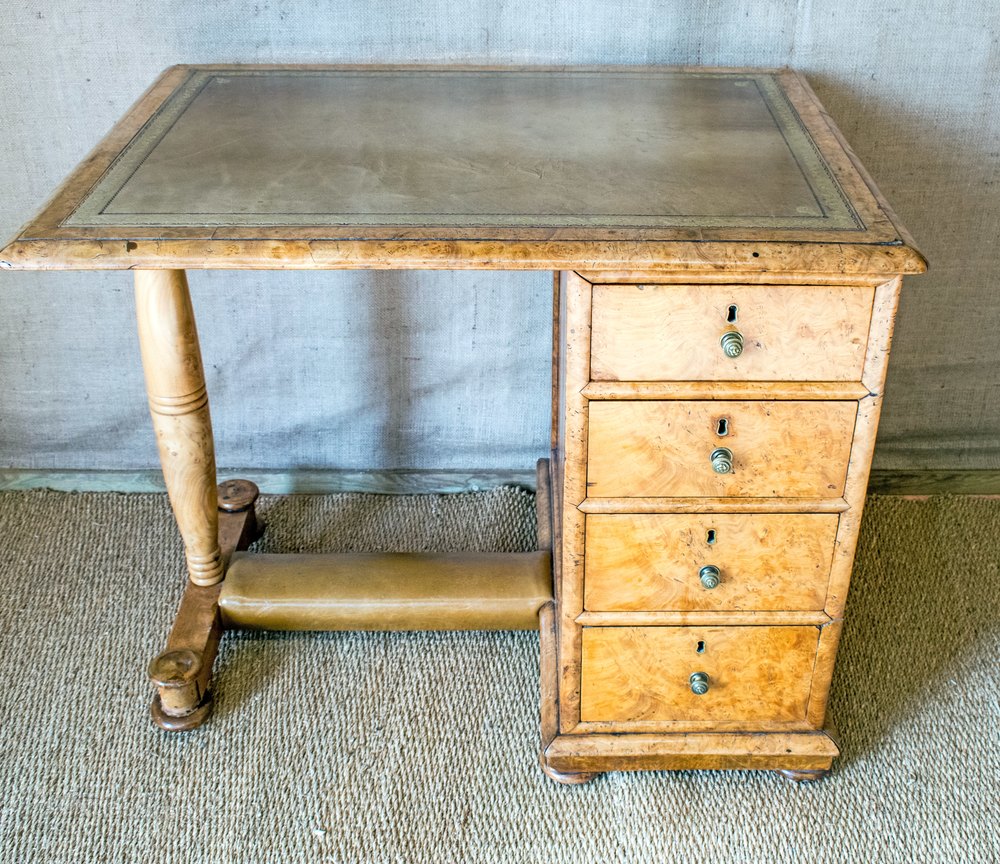 Antique Walnut Desk With Leather Top Drawers Antiques Atlas Antique Walnut Desk With Leather Top