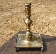 An 17th Century Spanish Brass Candlestick.