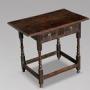 17th C Charles II Oak Lowboy Side Table