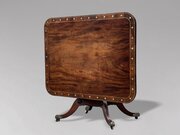 18thC George III Mahogany Brass Inlay Centre Table