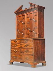 18th C George III Chippendale Mahogany Bookcase