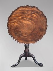 18th C George III Mahogany Pie Crust Tripod Table