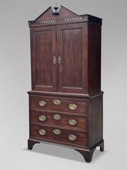18th C George III Oak Housekeepers Cupboard