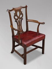 18th C Georgian Mahogany Chippendale Armchair