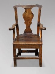 18th C Georgian Oak Country House Armchair