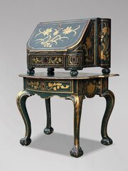 18th C Venetian Painted Travelling Bureau On Table