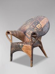 1920s Wicker Rattan Bamboo Armchair