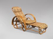 1950s Italian Bamboo & Rattan Sun Lounger