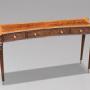 1980s Quality Walnut Inlaid Console Table