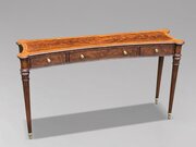 1980s Quality Walnut Inlaid Console Table