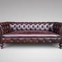 19c Stunning Leather Chesterfield Settee