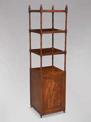 19th C George III Mahogany Tall Whatnot