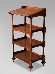 19th C George IV Mahogany 4-Tier Whatnot