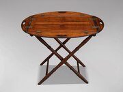 19th C Georgian Mahogany Folding Butlers Tray 