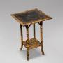 19th C Hand Painted Tiger Bamboo Side Table