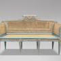 19th C Louis XVI Painted Caned Bench