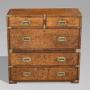 19th C Oak Campaign Chest of Drawers