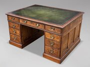 19th C Pitch Pine Partners Desk