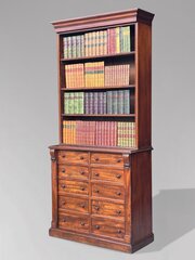 19th C Regency Mahogany Tall Wellington Bookcase