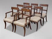 19th C Set Of 8 Regency Mahogany Dining Chairs