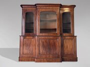 19th C Victorian Mahogany Breakfront Bookcase