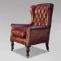 19th C Victorian Red Leather Armchair