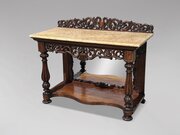 19th C William IV Carved Rosewood Console Table