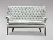 20th C Upholstered High Wing Back Settee
