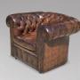 Antique Brown Leather Chesterfield Armchair