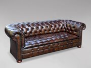 Antique Brown Leather Chesterfield Sofa