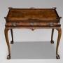 Early 19th C Regency Burr Walnut Silver Table