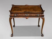 Early 19th C Regency Burr Walnut Silver Table