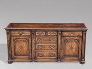 Early 19th Century Oak Burr Elm Inlay Dresser Base