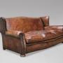 Large 19th Century Victorian Tan Leather Sofa