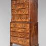 Mid 18th C George II Burr Walnut Tallboy