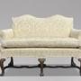 Queen Anne Style Upholstered Walnut Settee