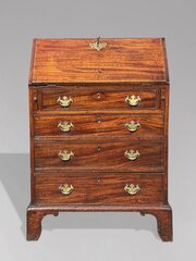 Small 18th C George III Period Mahogany Bureau